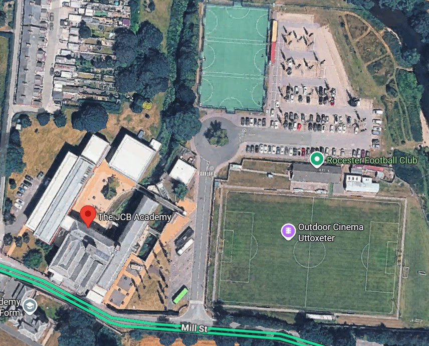 Map showing The JCB Academy, Rocester