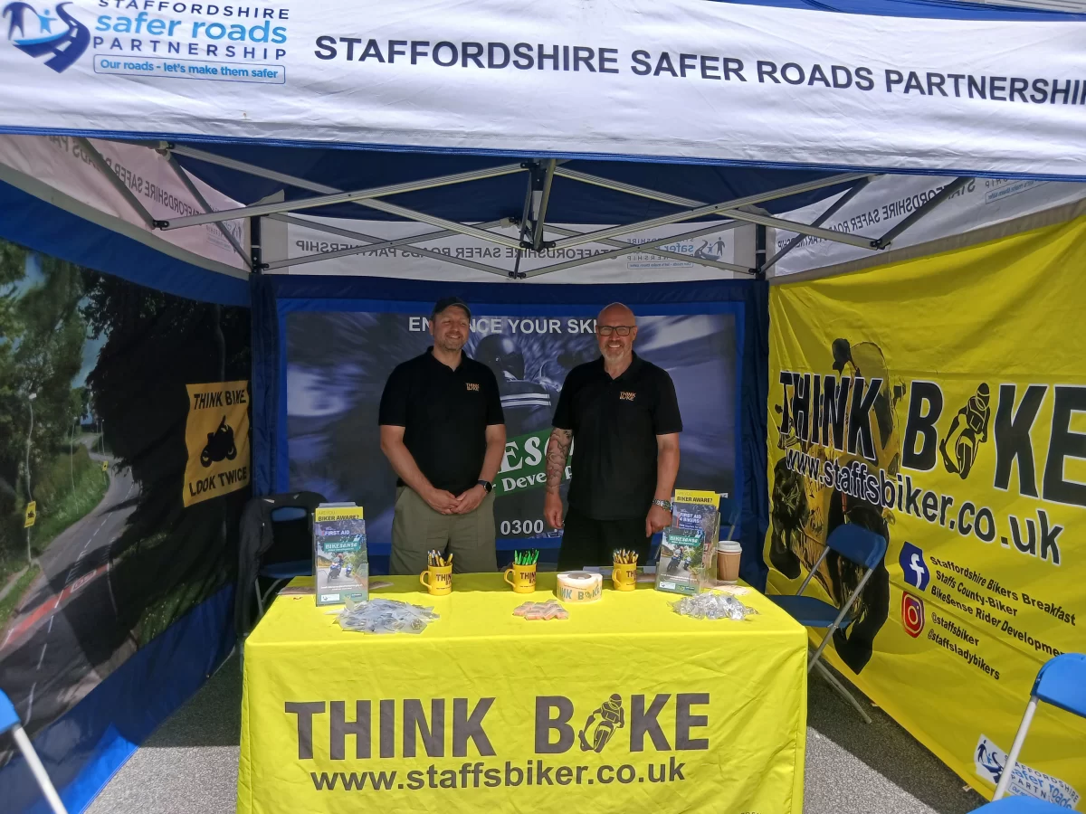 Think Bike and Staffordshire Safer Roads Partnership stand at the NSADR Bikers' Event